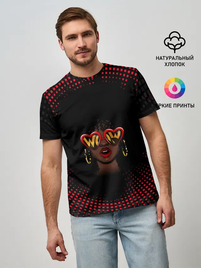 Мужская базовая футболка с принтом «Pop Art — Поп-дива»