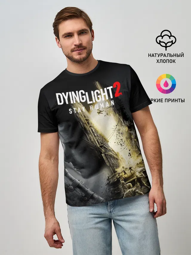 Мужская базовая футболка с принтом «Dying Light — Dying Light 2 Deluxe»