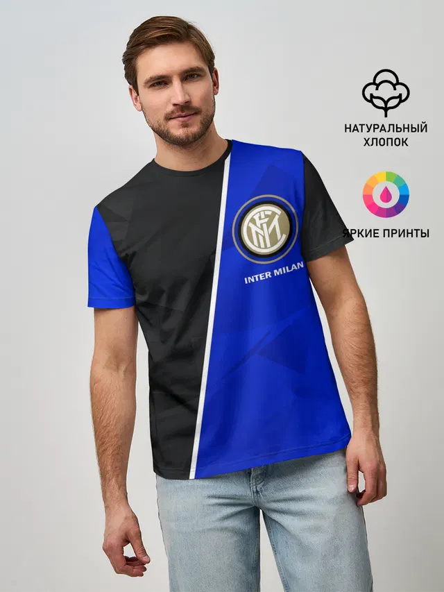 Мужская базовая футболка с принтом «Интер — INTER MILAN»