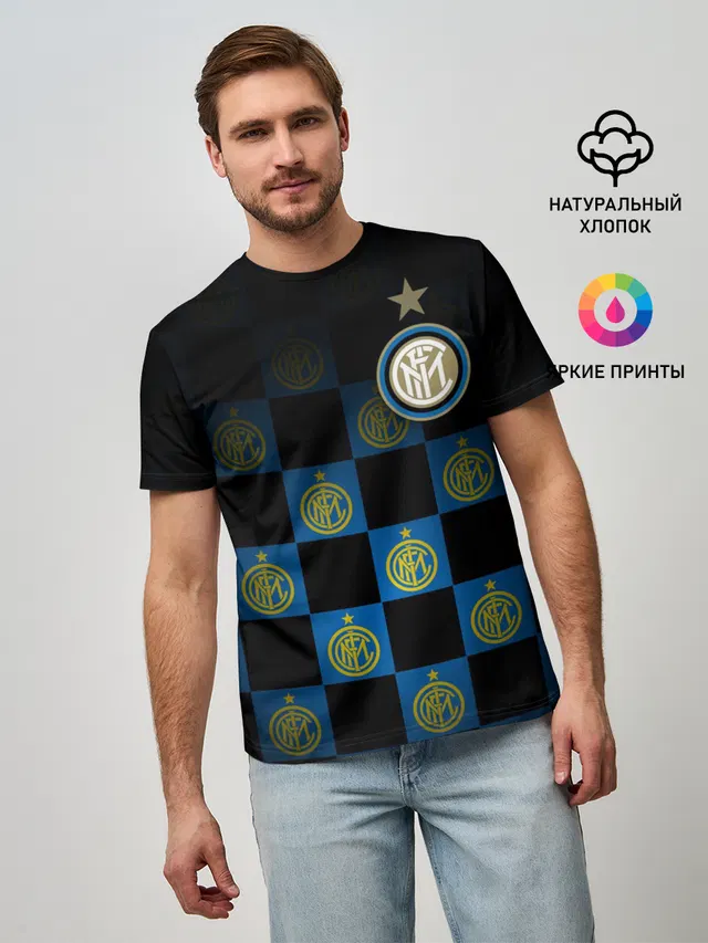 Мужская базовая футболка с принтом «Интер — INTER MILAN»