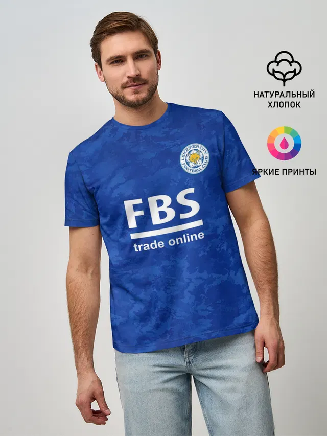 Мужская базовая футболка с принтом «Leicester City — Варди Лестер форма 2021/2022»