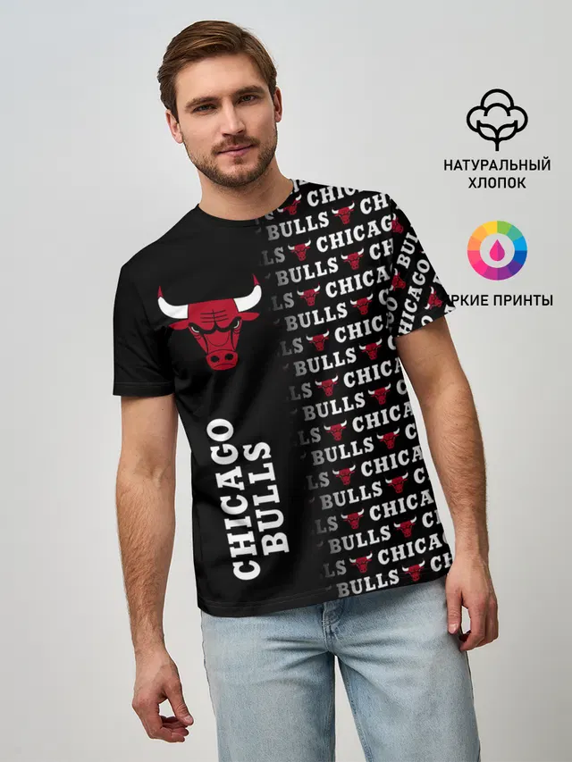 Мужская базовая футболка с принтом «НБА — CHICAGO BULLS [7]»