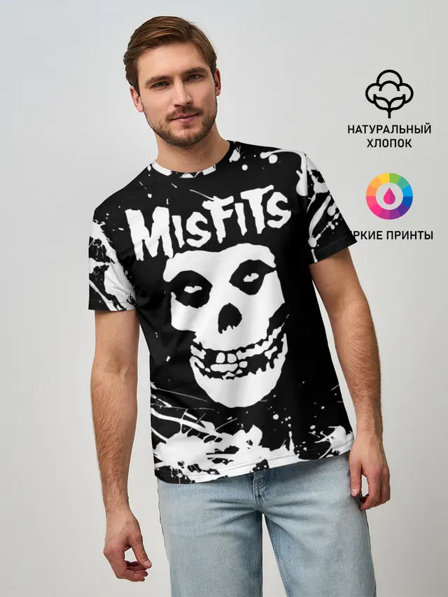 Мужская базовая футболка с принтом «Misfits 4»