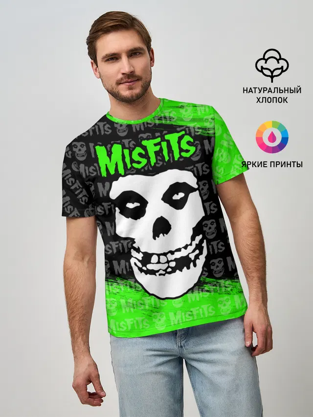 Мужская базовая футболка с принтом «Misfits 3»