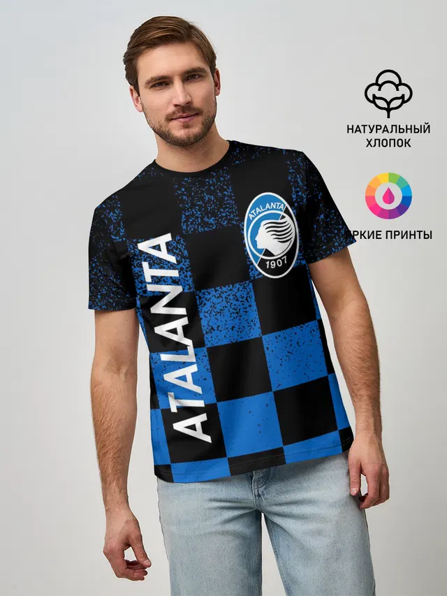 Мужская базовая футболка с принтом «FC Atalanta ФК Аталанта»