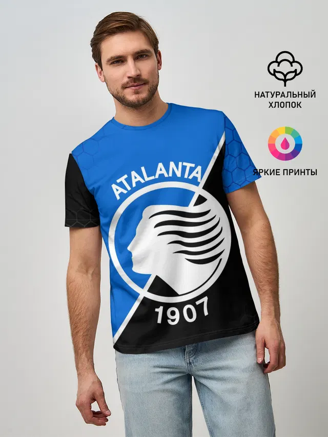 Мужская базовая футболка с принтом «FC Atalanta — ФК АТАЛАНТА»