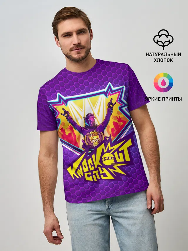 Мужская базовая футболка с принтом «The knockout city — Knockout City»