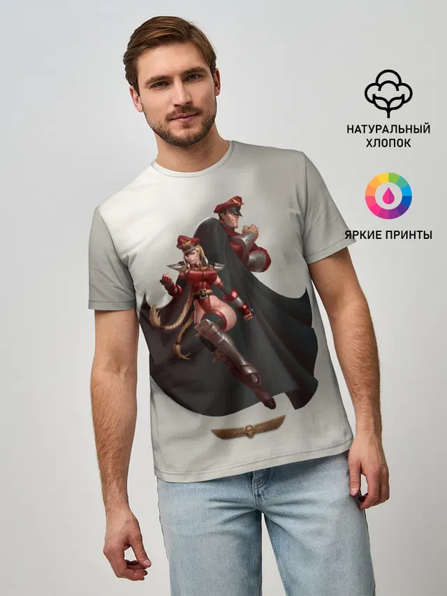 Мужская базовая футболка с принтом «Team Bison»
