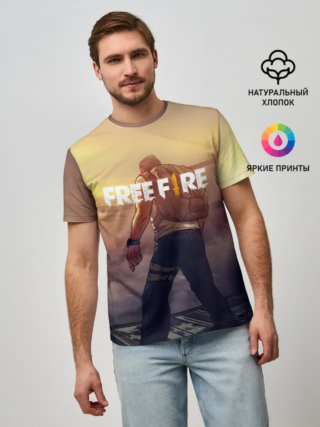 Мужская базовая футболка с принтом «Freefire Бейсер»