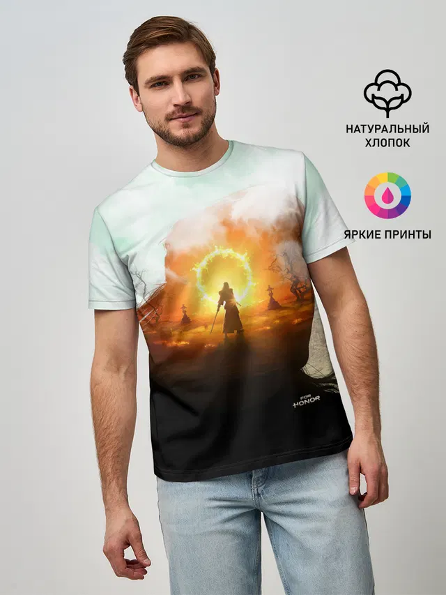 Мужская базовая футболка с принтом «For Honor Mirage»