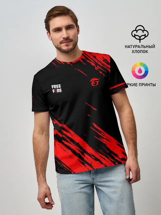 Мужская базовая футболка с принтом «FF Garena»