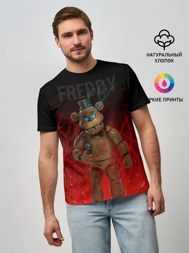 Мужская базовая футболка с принтом «Five Nights At Freddy\s — FNAF FREDDY»