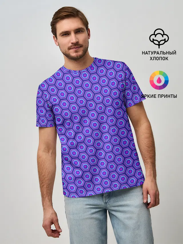 Мужская базовая футболка с принтом «Геометрия — Geometric Background»