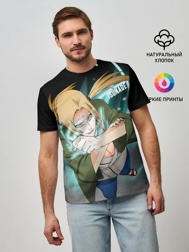 Мужская базовая футболка с принтом «Tsunade — Цунаде»