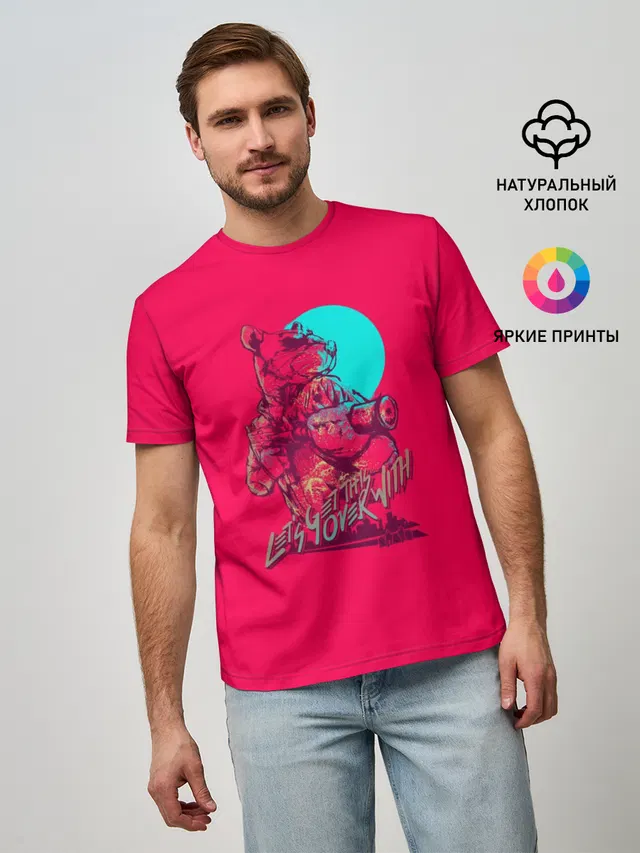 Мужская базовая футболка с принтом «Hotline Miami — Рихтер»