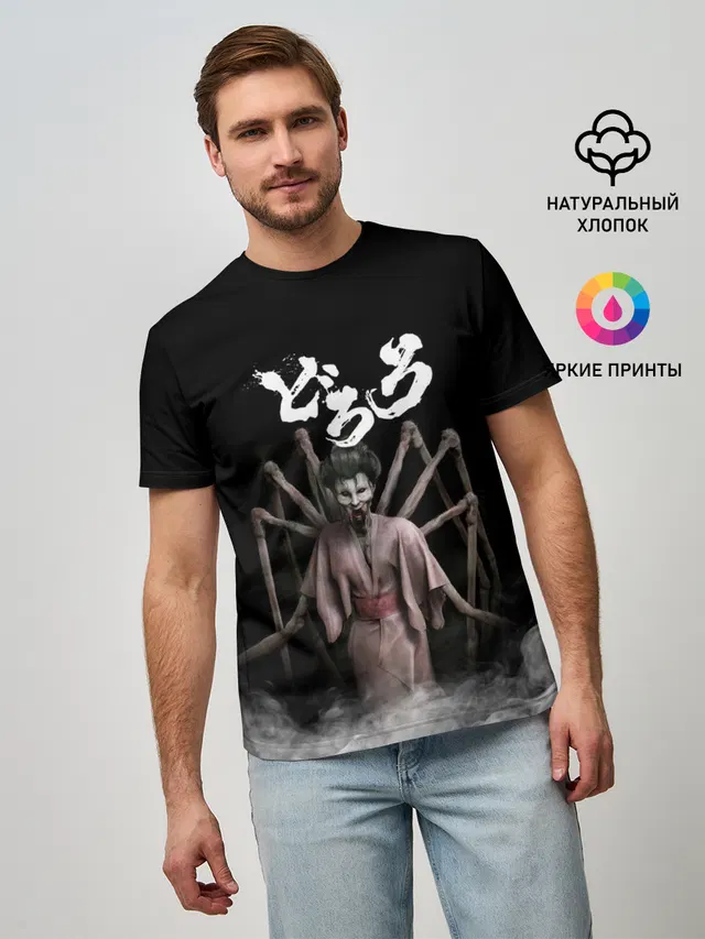 Мужская базовая футболка с принтом «Dororo — Jorogumo»
