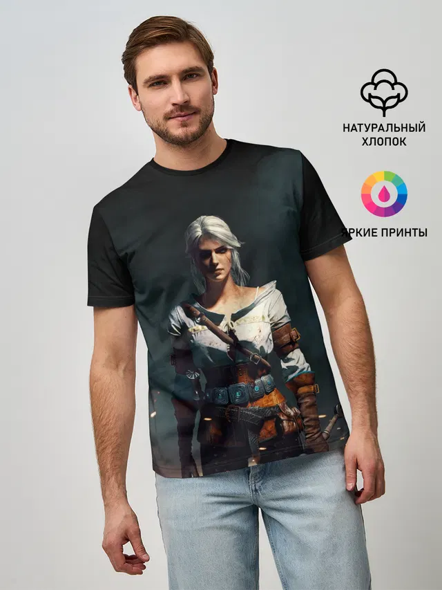 Мужская базовая футболка с принтом «THE Witcher Ciri»