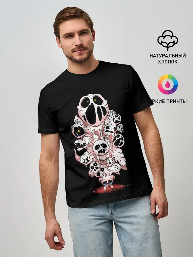 Мужская базовая футболка с принтом «The Binding of Isaac — В голове Айзека»