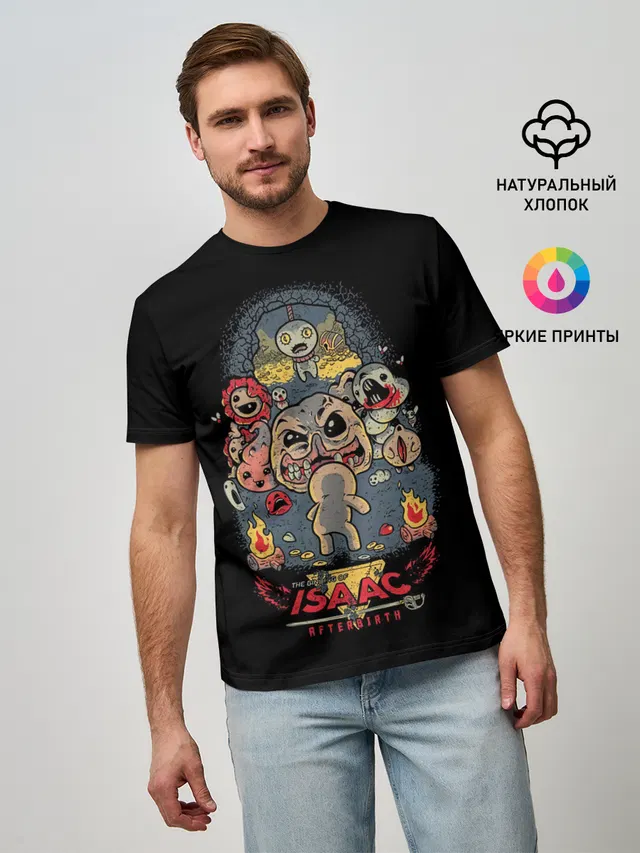 Мужская базовая футболка с принтом «The Binding of Isaac — Its a trap»
