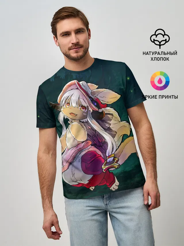 Мужская базовая футболка с принтом «Nanachi»