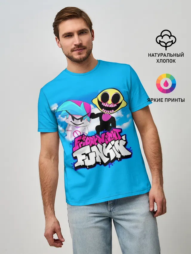 Мужская базовая футболка с принтом «Boyfriend and Monster»