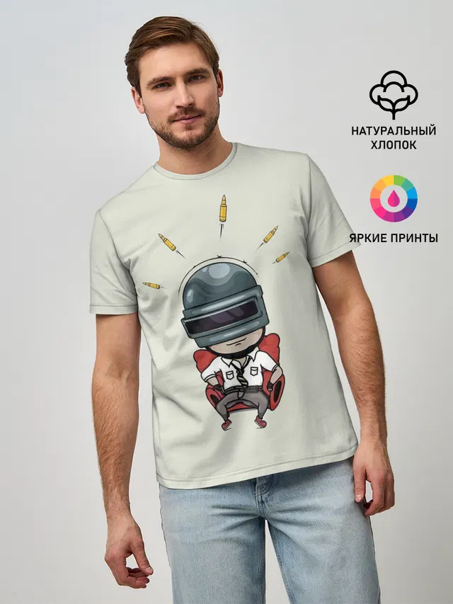 Мужская базовая футболка с принтом «Pubg Boss»