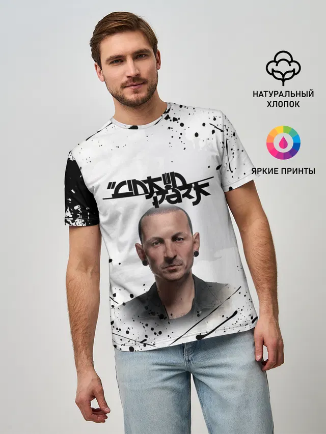 Мужская базовая футболка с принтом «Paint splatter — ЧЕСТЕР»