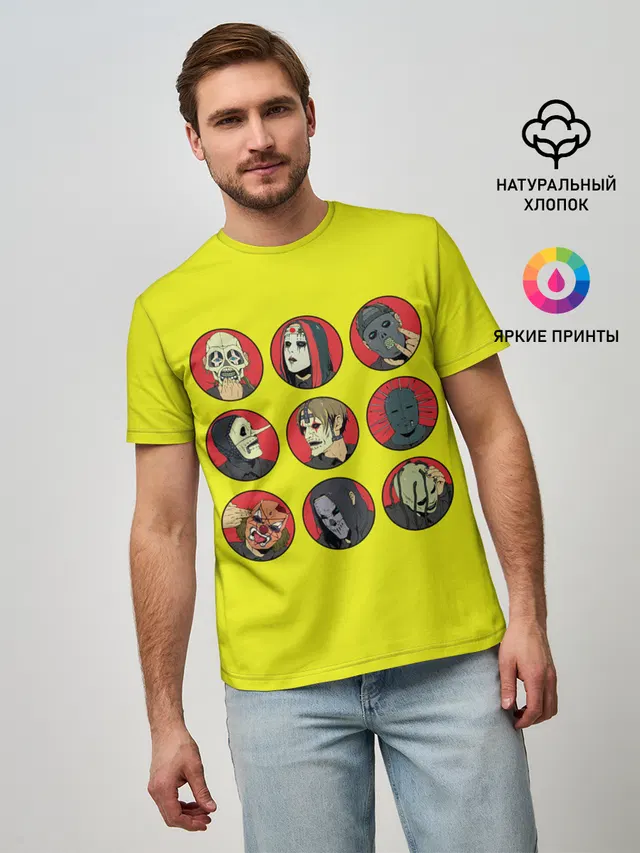 Мужская базовая футболка с принтом «Sliknot bros»