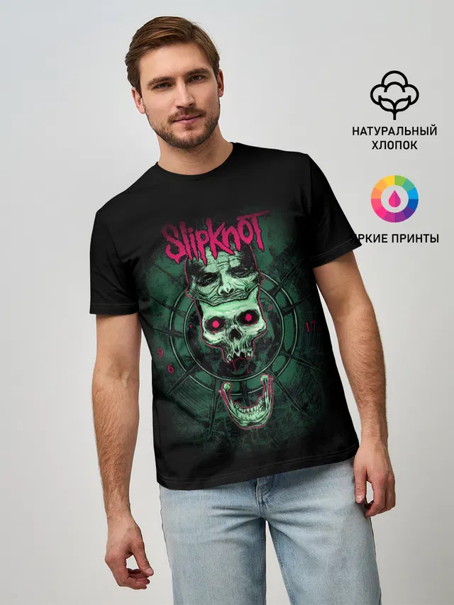 Мужская базовая футболка с принтом «Skull»