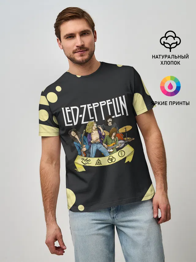 Мужская базовая футболка с принтом «Rock band»