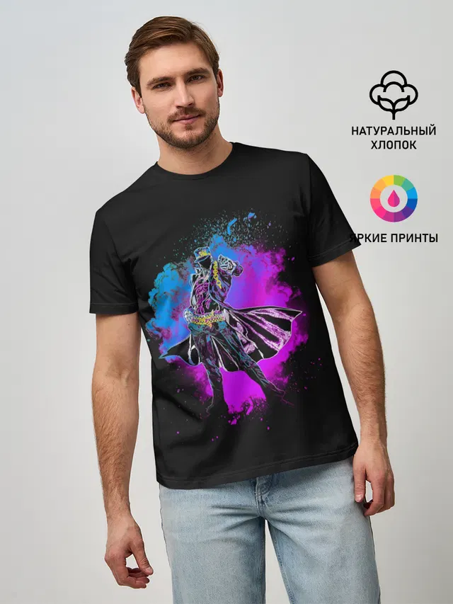 Мужская базовая футболка с принтом «ДжоДжо — Stardust Crusaders»