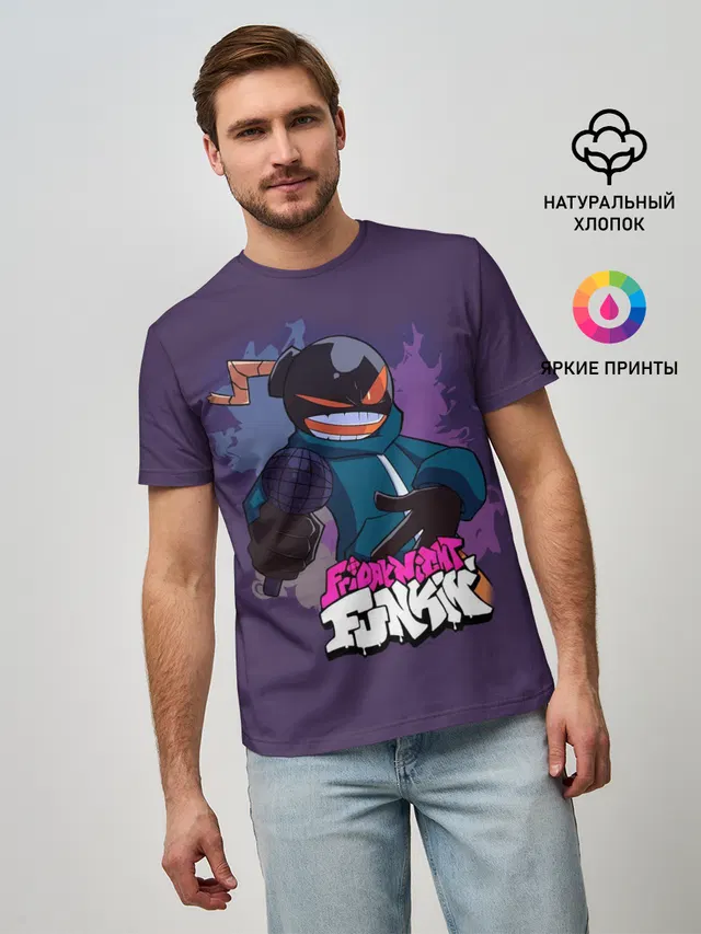 Мужская базовая футболка с принтом «Friday Night Funkin УИТТИ»