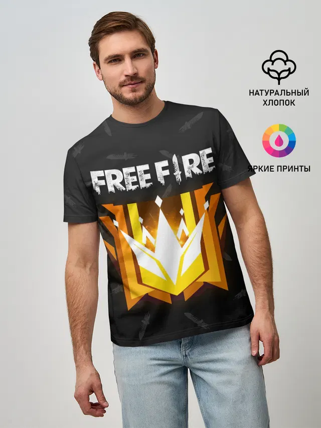 Мужская базовая футболка с принтом «Garena Free Fire — Free Fire — Фри фаер»
