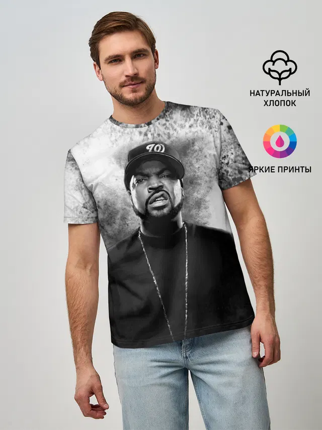Мужская базовая футболка с принтом «Ice Cube — Ice Cube | Айс Куб»