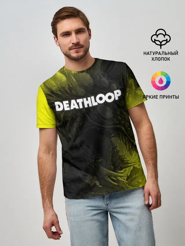 Мужская базовая футболка с принтом «Deathloop - Hyperbeast»