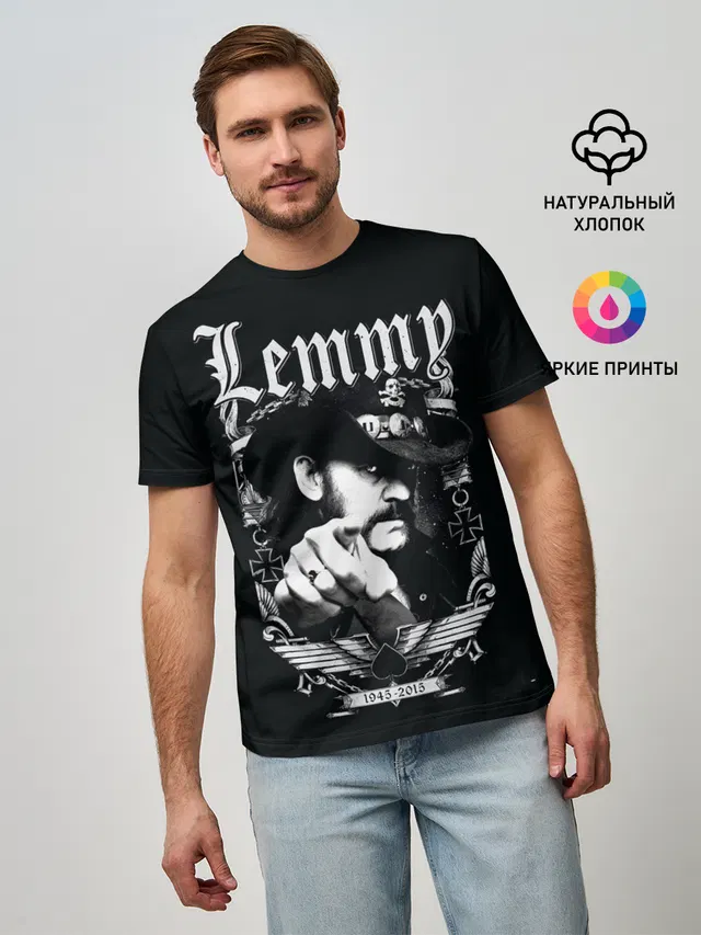 Мужская базовая футболка с принтом «RIP Lemmy»
