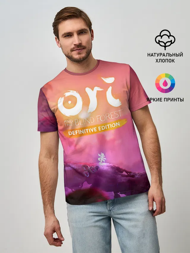 Мужская базовая футболка с принтом «Ori and the will of the wisps»
