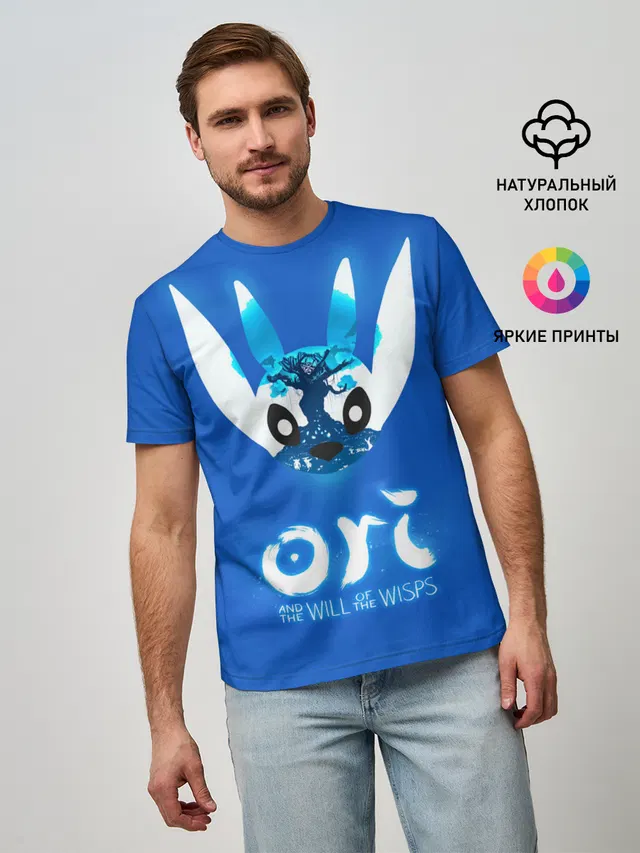 Мужская базовая футболка с принтом «Ori and the will of the wisps»