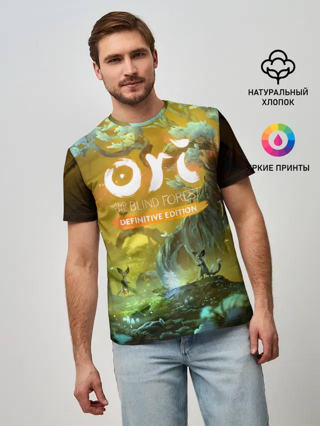 Мужская базовая футболка с принтом «Ori»