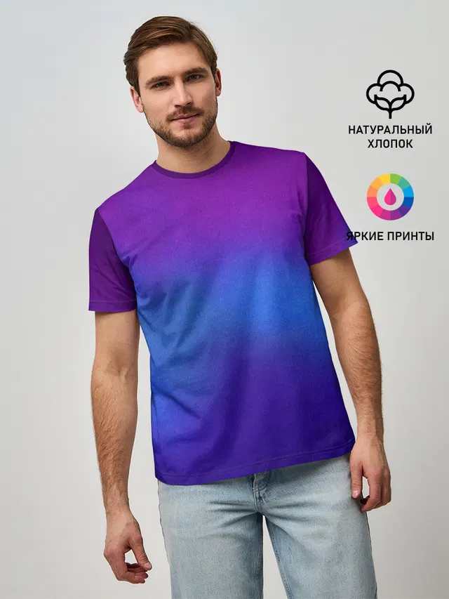 Мужская базовая футболка с принтом «Текстуры — Leather gradient»