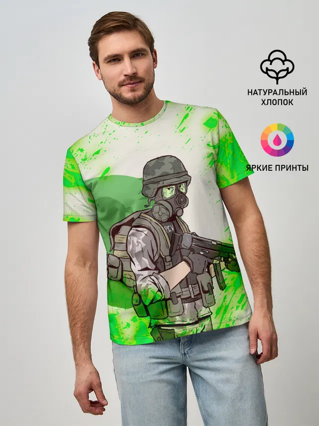 Мужская базовая футболка с принтом «Opposing Force HL»