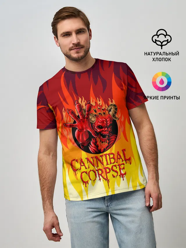 Мужская базовая футболка с принтом «Cannibal Corpse Труп Канниба — Труп Канниба»