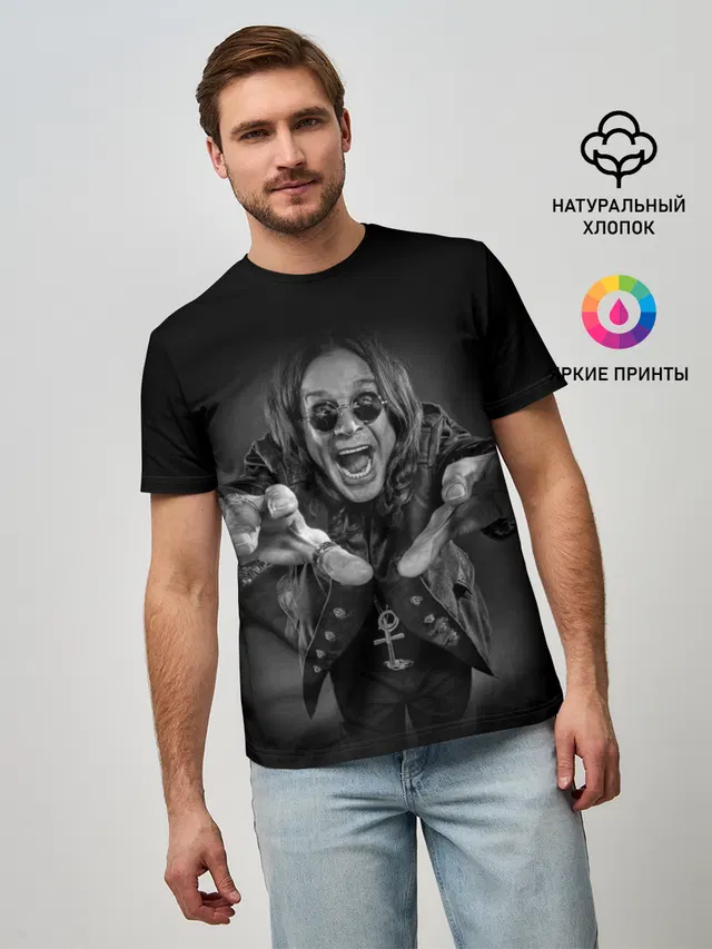 Мужская базовая футболка с принтом «Ozzy Osbourne»