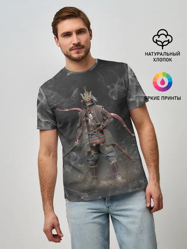 Мужская базовая футболка с принтом «Samurai — Warrior — Sekiro shadows die twice»