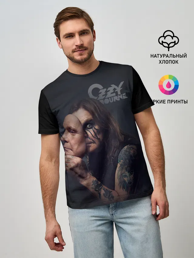 Мужская базовая футболка с принтом «Ozzy Osbourne»
