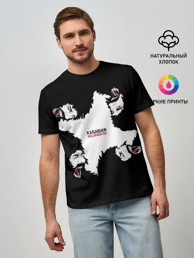 Мужская базовая футболка с принтом «Kasabian»