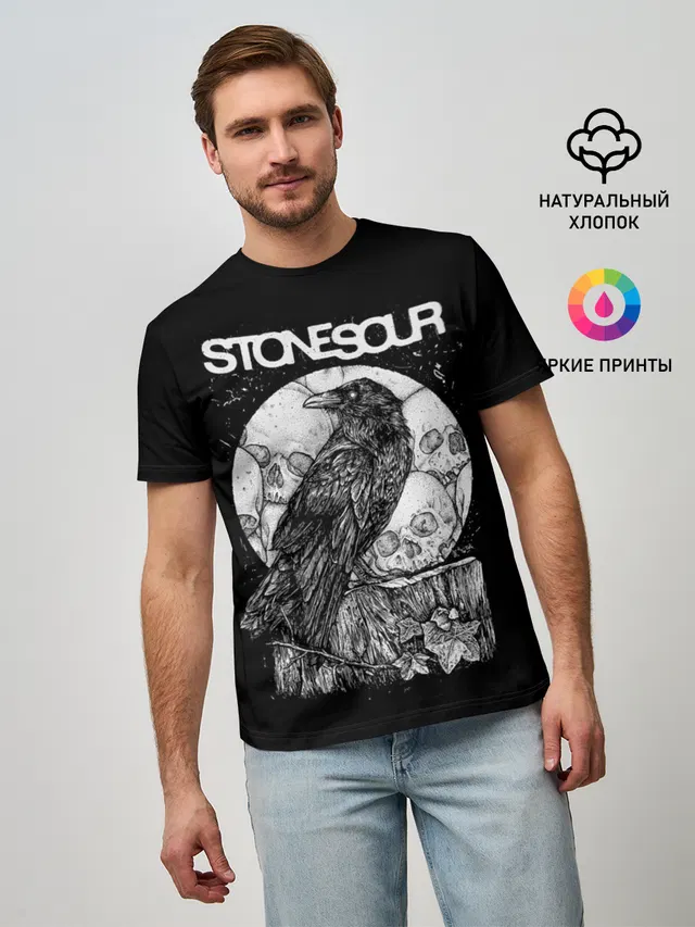 Мужская базовая футболка с принтом «StoneSour»
