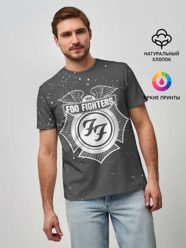 Мужская базовая футболка с принтом «Foo Fighters — Foo Fighters 1995 FF»