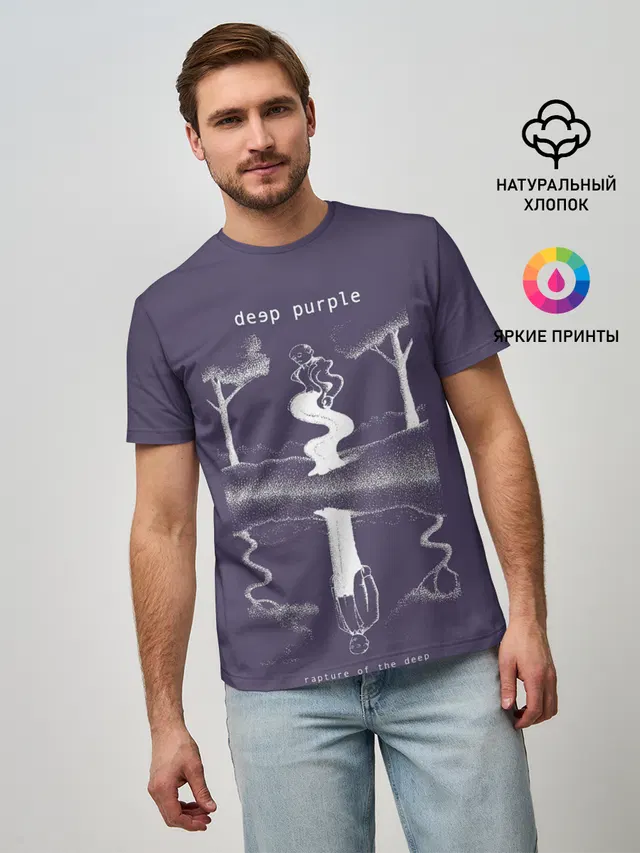 Мужская базовая футболка с принтом «Rapture of the Deep — Rapture of the Deep - Deep Purple»