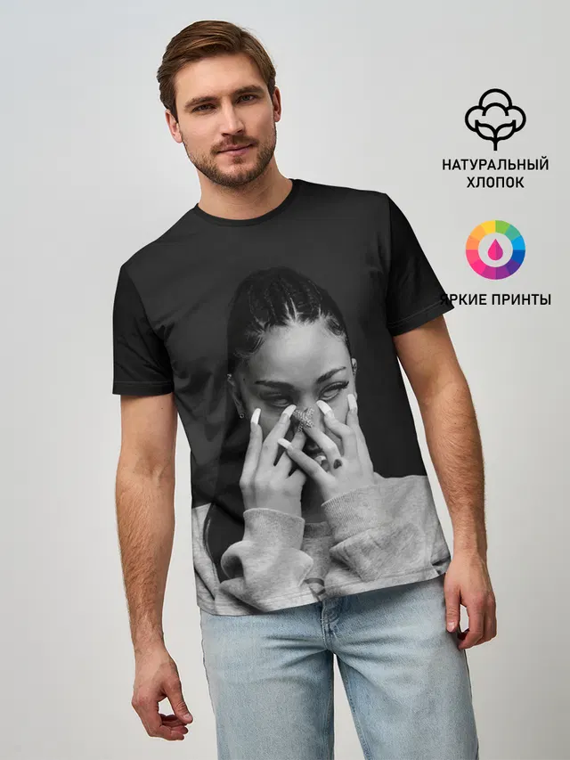 Мужская базовая футболка с принтом «Bhad Bhabie — Бхад спряталась»